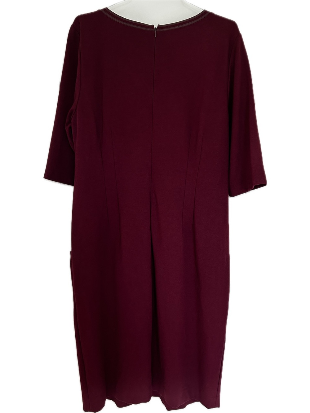 Lafayette 148 New York Burgundy Midi Pocketed Sheath Dress 18W - Picture 2 of 8